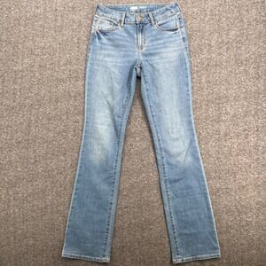 Old Navy Kicker Boot-Cut Jeans Womens 0 Medium Wash Mid-Rise Blue Denim Stretch